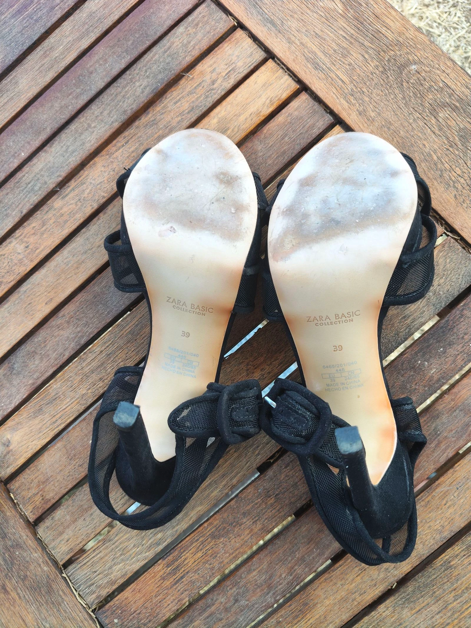 Zara-Hoge hakken sandalen met mesh dames 39 zwart zomer/herfst – photo 4